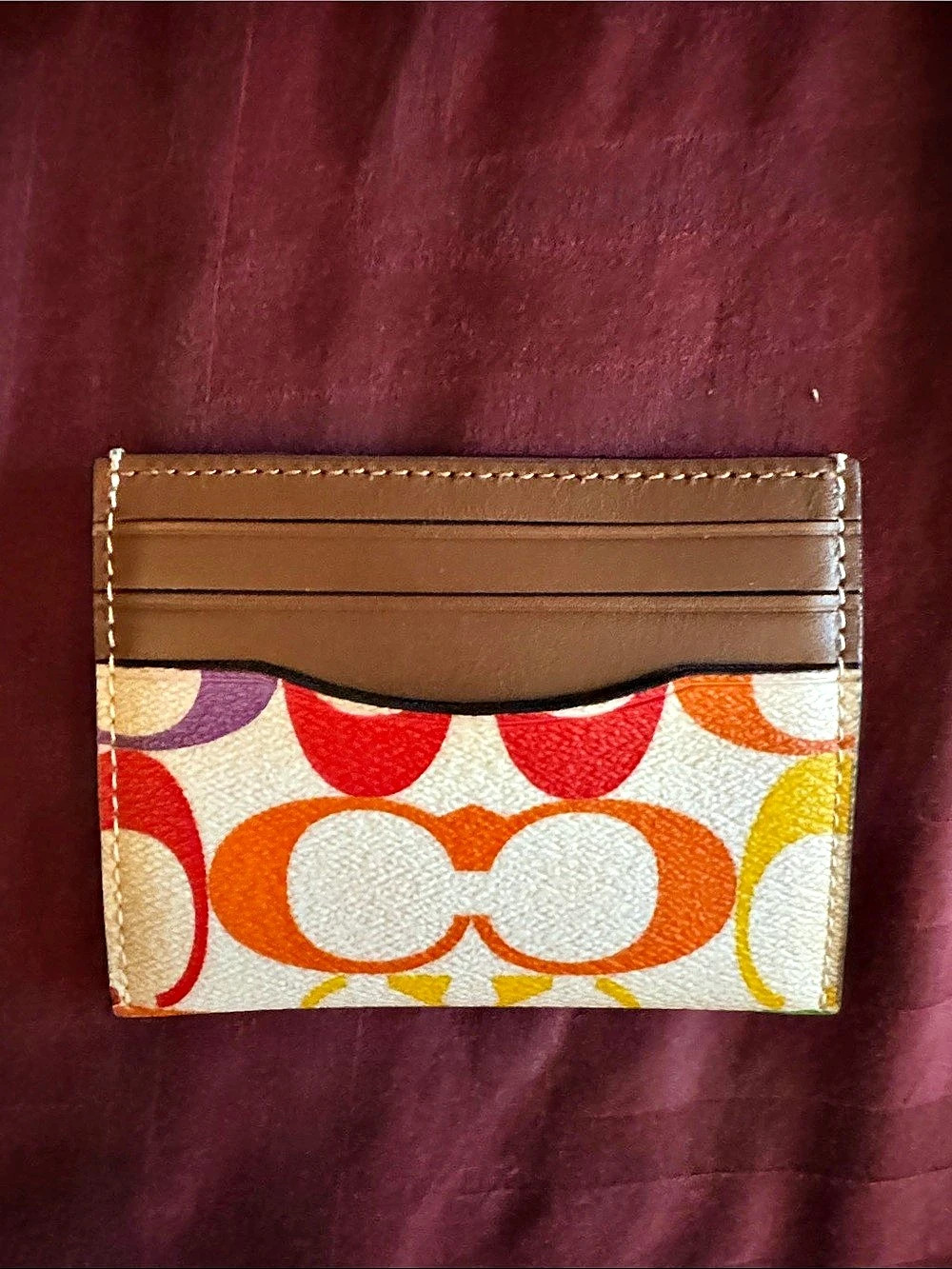 Coach Slim Card Holder Pride Rainbow Print